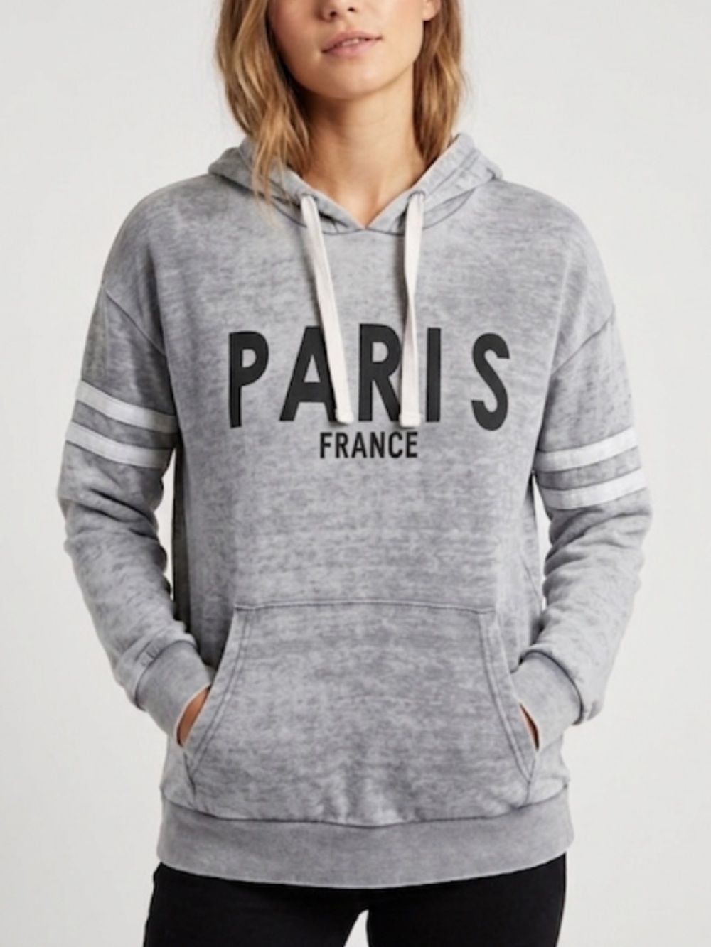 Forever 21 Paris France Burnout Graphic Hoodie